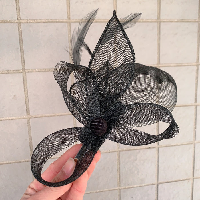 Chapeau retro - Black hairball hairpin