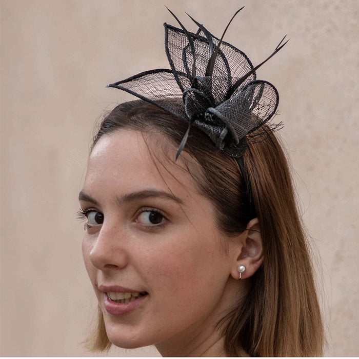 Chapeau retro - E black hairpin headband dual-use