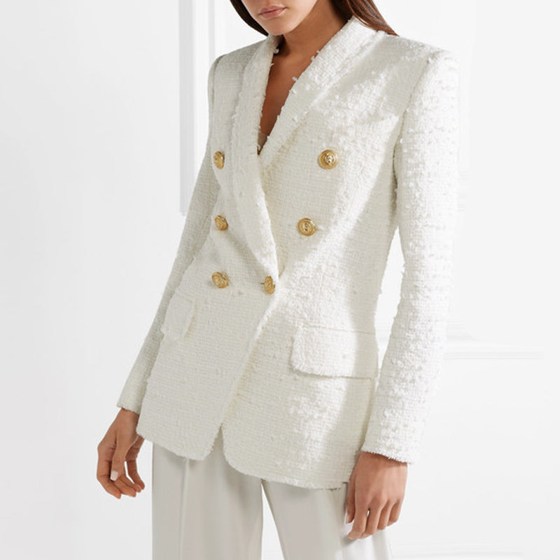 Balmina Tweed Blazer - S / White - M / White - L / White - XL / White