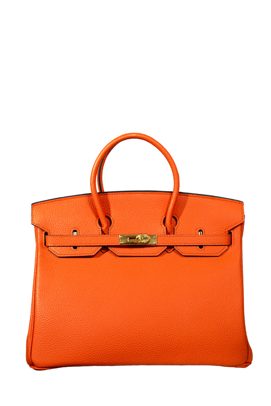 Birkina Handbag Togo Leather - ORANGE
