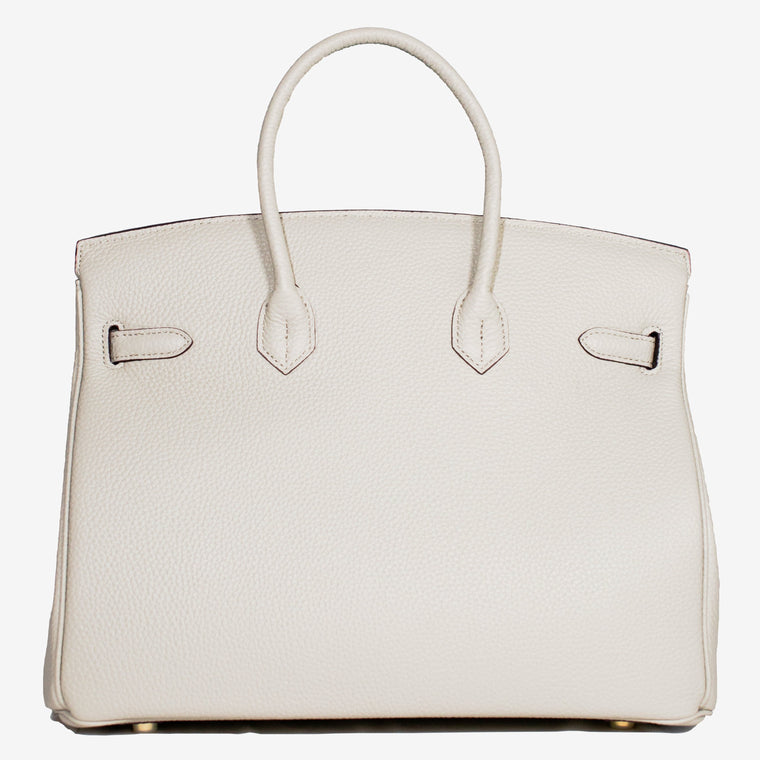 Burkina Leather Bag Togo - WHITE