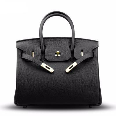 Birkina Bag in Togo Leather Golden Finish - Black / 30 - Black / 35