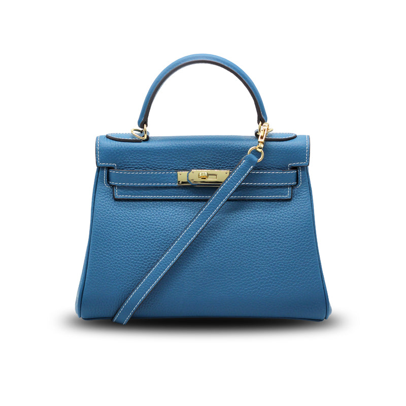 Togo Leather Kelly Bag - Blue / 25cm - Blue / 28cm