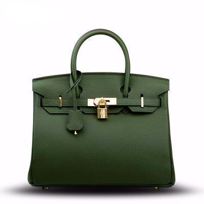Birkina Bag in Togo Leather Golden Finish - Military Green / 30 - Military Green / 35