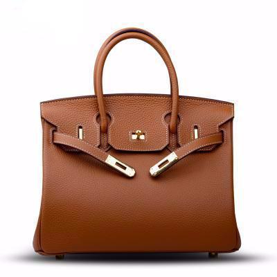Birkina Bag in Togo Leather Golden Finish - Brown / 35