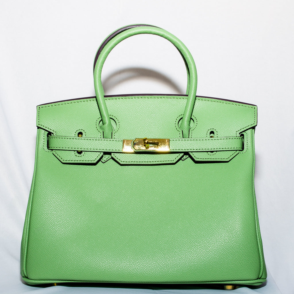 Sac Burkina en Cuir - VERT AVOCAT